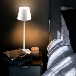 VT-7522 V-TAC Lampada LED da Tavolo 2W Colore Bianco in Alluminio con caricatore Wireless e Touch Dimmerabile 3000K IP54