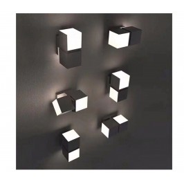 Applique Led 24W Doppio Cubo Luce Regolabile Lampada Nera ip65