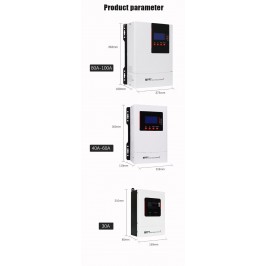 Nuovo Regolatore di carica solare 150V MPPT 30A/60A/80A/120A Inverter 12V-24V-36V-48V APP. WIFI