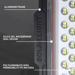 FARO LED CON PANNELLO SOLARE CREPUSCOLARE 800W IP66 LM con telecomando