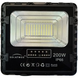 Faro led 200W con pannello solare 12w sensore crepuscolare esterno ip66 150lm/w