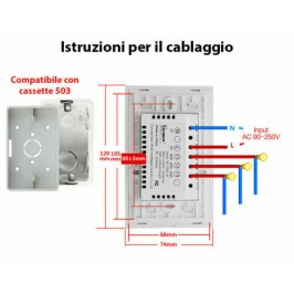 Domotica INTERRUTTORE luce WIFI TOUCH Basic Sonoff T1 T2 T3 Alexa Google 503 CE