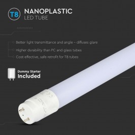 TUBO LED  V-TAC VT-1577 SMD NANO PLASTIC T8 G13 20W LAMPADINA 150CM CON STARTER
