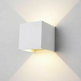 12W Lampada COB LED Cubo Applique Parete 220V Luce Biemissione nera o bianca  100lm/W Regolabile IP65