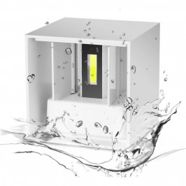 12W Lampada COB LED Cubo Applique Parete 220V Luce Biemissione nera o bianca  100lm/W Regolabile IP65
