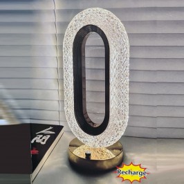 LAMPADA LED DA TAVOLO RICARICABILE USB TIPO CRISTALLO ATMOSFERA DIAMANTE TOUCH