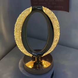 LAMPADA TAVOLO LED RICARICABILE OVALE TIPO CRISTALLO ATMOSFERA DIAMANTE TOUCH