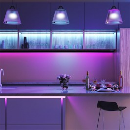 Kit per Strip LED SMD5050 10W/m Bobina 5m 60 LED/m con Telecomando e Alimentatore RGB Dimmerabile IP20