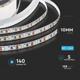 VT-2835-168 STRISCIA LED FLESSIBILE 60W SMD MONOCOLORE 168 LED/METRO 24V - BOBINA 5 METRI