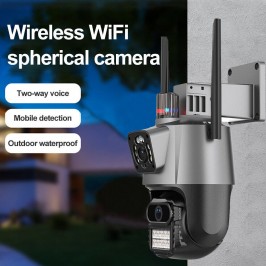 IP Telecamera 8MP 4K esterno WiFi PTZ 2 obiettivo doppio schermo 8X zoom CCTV