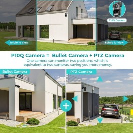 IP Telecamera 8MP 4K esterno WiFi PTZ 2 obiettivo doppio schermo 8X zoom CCTV