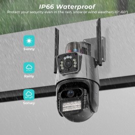 IP Telecamera 8MP 4K esterno WiFi PTZ 2 obiettivo doppio schermo 8X zoom CCTV