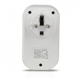 V-Tac Smart VT-5001 Presa 10A Shuko Wi-Fi con Spina Shuko Compatibile Alexa Google Home - SKU 8415