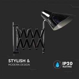 V-TAC VT-7702 Lampada LED da Muro con Portalampada E27 (Max 60W) Braccio a Soffietto  - SKU 40431