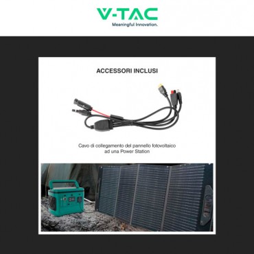 VT-10240 Kit 2 Pannelli Solari Fotovoltaici 2x120W Pieghevoli IP67 Portatili con Cover Protettiva - SKU 11565