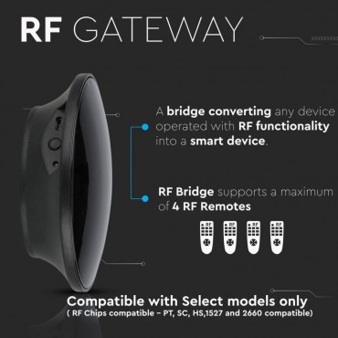 V-Tac Smart VT-5144 RF433 Gateway Compatibile con Amazon Alexa Google Home e Nest - SKU 8466