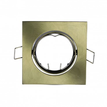 V-TAC VT-779 PORTAFARETTO ORIENTABILE QUADRATO DA INCASSO PER LAMPADINE GU10 E GU5.3 COLORE ORO - SKU 8581