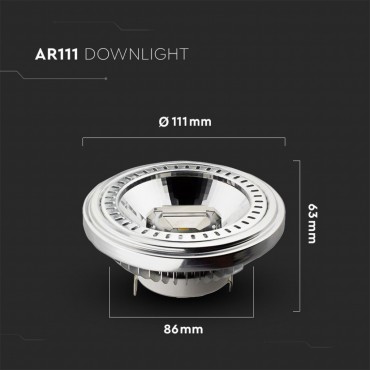FARETTO LED AR111 DA INCASSO 12W SPOTLIGHT PAR DOWNLIGHT COB V-TAC VT-1110