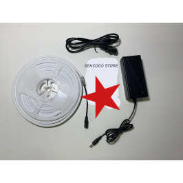 Kit 5mt Striscia Strip Flex Led Bobina Neon Flessibile Tubo Esterno +Alimentatore