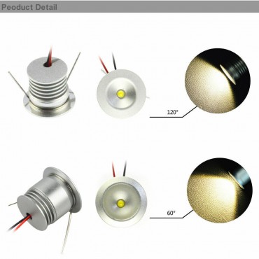 9 Mini Faretto 24v Incasso cob led 1w Foro 15mm segnapasso esterno interno ip65