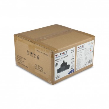 Campana Industriale LED Chip Samsung 100W 120LM/W UFO con Driver Samsung Colore Nero 90° 4000K IP65 Dimmerabile sku 583