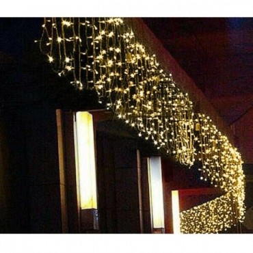 TENDA CASCATA LUMINOSA DA ESTERNO  LUCI DI NATALE 100 LED 3 METRI LUCE BIANCO FREDDO BIANCO CALDO