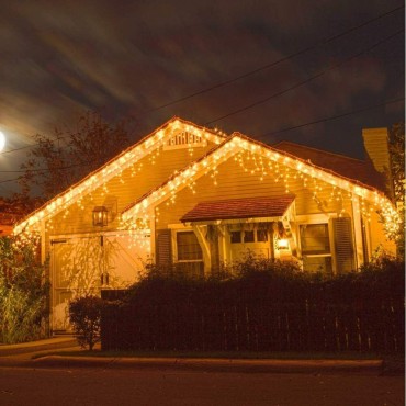 TENDA CASCATA LUMINOSA DA ESTERNO  LUCI DI NATALE 100 LED 3 METRI LUCE BIANCO FREDDO BIANCO CALDO