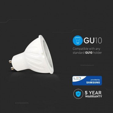 LAMPADINA LED PAR16 GU10 6W FARETTO SPOTLIGHT SMD VT-249  V-TAC PRO Faretto LED Chip Samsung GU10 6W 10°