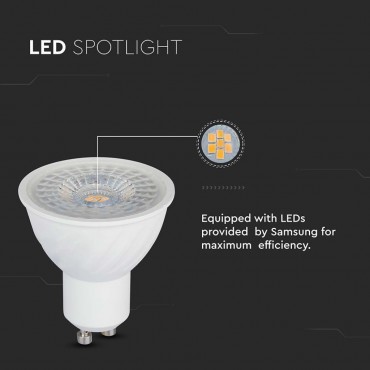 LAMPADINA LED GU10 6W FARETTO SPOTLIGHT SMD CHIP SAMSUNG DIMMERABILE V-TAC VT-247D