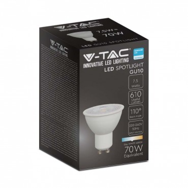 LAMPADINA LED GU10 7.5W FARETTO SPOTLIGHT SMD CHIP SAMSUNG V-TAC VT-292