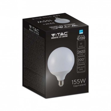 LAMPADINA LED E27 22W BULB G120 GLOBO SMD CHIP SAMSUNG -V-TAC VT-242