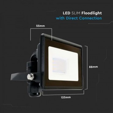 FARO LED FARETTO LAMPADA DA 10W SMD IP65 CHIP SAMSUNG COLORE NERO