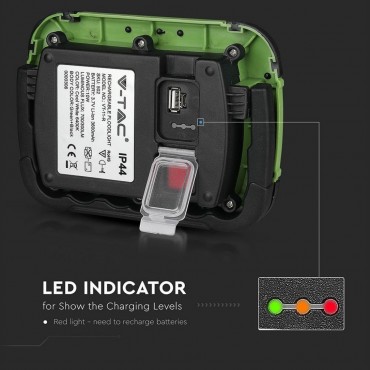 FARO LED SMD 10W IP44 MULTIFUNZIONE RICARICABILE SOS A BATTERIA CON CHIP SAMSUNG  V-TAC PRO VT-11-R