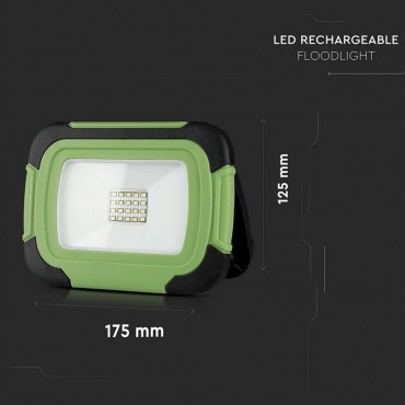 FARO LED SMD 10W IP44 MULTIFUNZIONE RICARICABILE SOS A BATTERIA CON CHIP SAMSUNG  V-TAC PRO VT-11-R