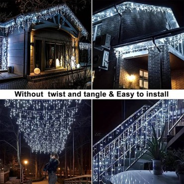 TENDA LUMINOSA NATALIZA CASCATA DA ESTERNO  LUCI DI NATALE 250/300LED 10 METRI LUCE BIANCO FREDDO BIANCO CALDO