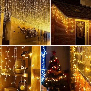 TENDA LUMINOSA NATALIZA CASCATA DA ESTERNO  LUCI DI NATALE 250/300LED 10 METRI LUCE BIANCO FREDDO BIANCO CALDO