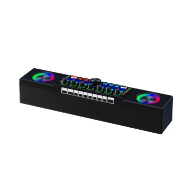 KARAOKE Rgb Multifunzione Mixer Audio Bluetooth Altoparlante 2Microfoni Wireless
