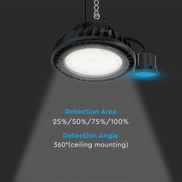 V-TAC SENSORE CREPUSCOLARE E DI MOVIMENTO A MICROONDE IP65 PER LAMPADE INDUSTRIALI - SKU 20123