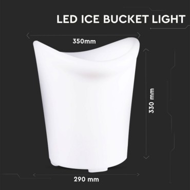 V-TAC VT-7806 LAMPADA LED ICE BUCKET MULTICOLOR RGB 3W CESTELLO PORTA GHIACCIO RICARICABILE CON TELECOMANDO IP54 - SKU 40191