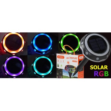 LAMPADA FARETTO SOLARE LED DA GIARDINO RGB CON PANNELLO SOLARE DA DECORO