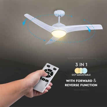 VENTILATORE DA SOFFITTO 35W CON LAMPADA LED 15W 3IN1 CAMBIA COLOR E TELECOMANDO