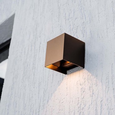 Lampada LED Applique led da Giardino con Pannello solare e Sensore 9W Colore Corten LUCE CALDA O LUCE NATURALE