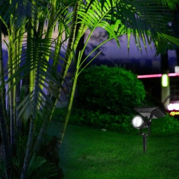 Faretto led con Picchetto da Giardino 10W con Pannello SOLARE Crepuscolare ip65