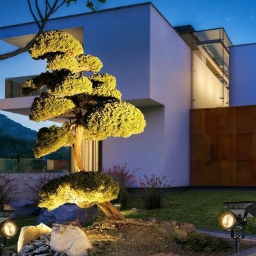 Faretto led con Picchetto da Giardino 10W con Pannello SOLARE Crepuscolare ip65