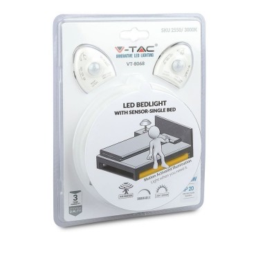V-TAC VT-8068 BEDLIGHT KIT STRISCIA LED CON SENSORE E ALIMENTATORE PER LETTO MATRIMONIALE - SKU 2550 / 2551