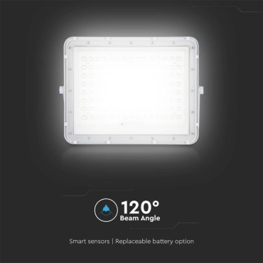 FARO LED FLOODLIGHT VT-180W 20W IP65 COLORE BIANCO CON PANNELLO SOLARE E TELECOMANDO