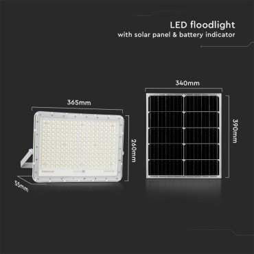 VT-240W FARO LED FLOODLIGHT 30W IP65 COLORE BIANCO CON PANNELLO SOLARE E TELECOMANDO
