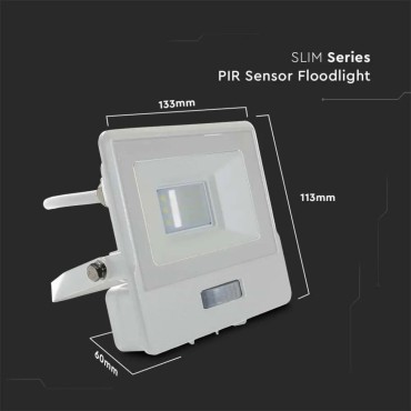 Faro led 10W LED PIR Sensor Floodlight SAMSUNG CHIP White Body