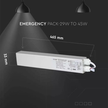 V-TAC VT-518 KIT DI EMERGENZA PER PANNELLI LED DA 29W A 45W - SKU 60303
