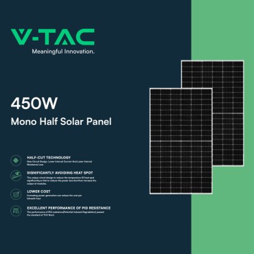 V-TAC Pannello Solare Fotovoltaico AUSTA 450W Silver Frame 1903x1134x35mm